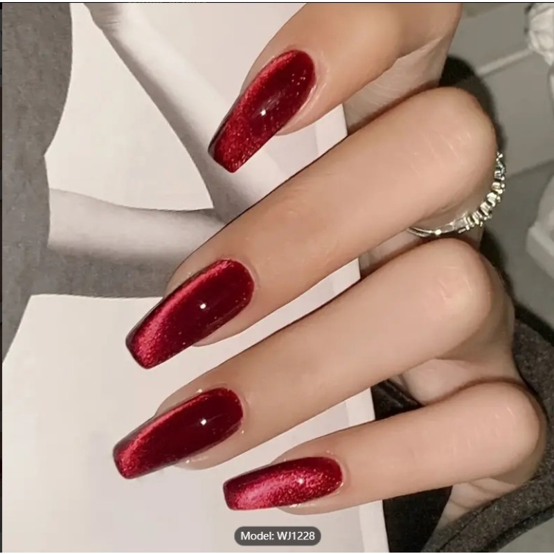 Nail Art Red Cherry - 24 Uds. Ojo de gato rojo