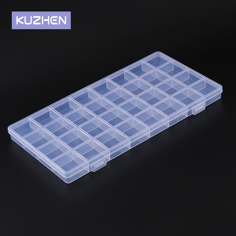 Nail Art Quirky - Caja de almacenamiento rectangular transparente para
