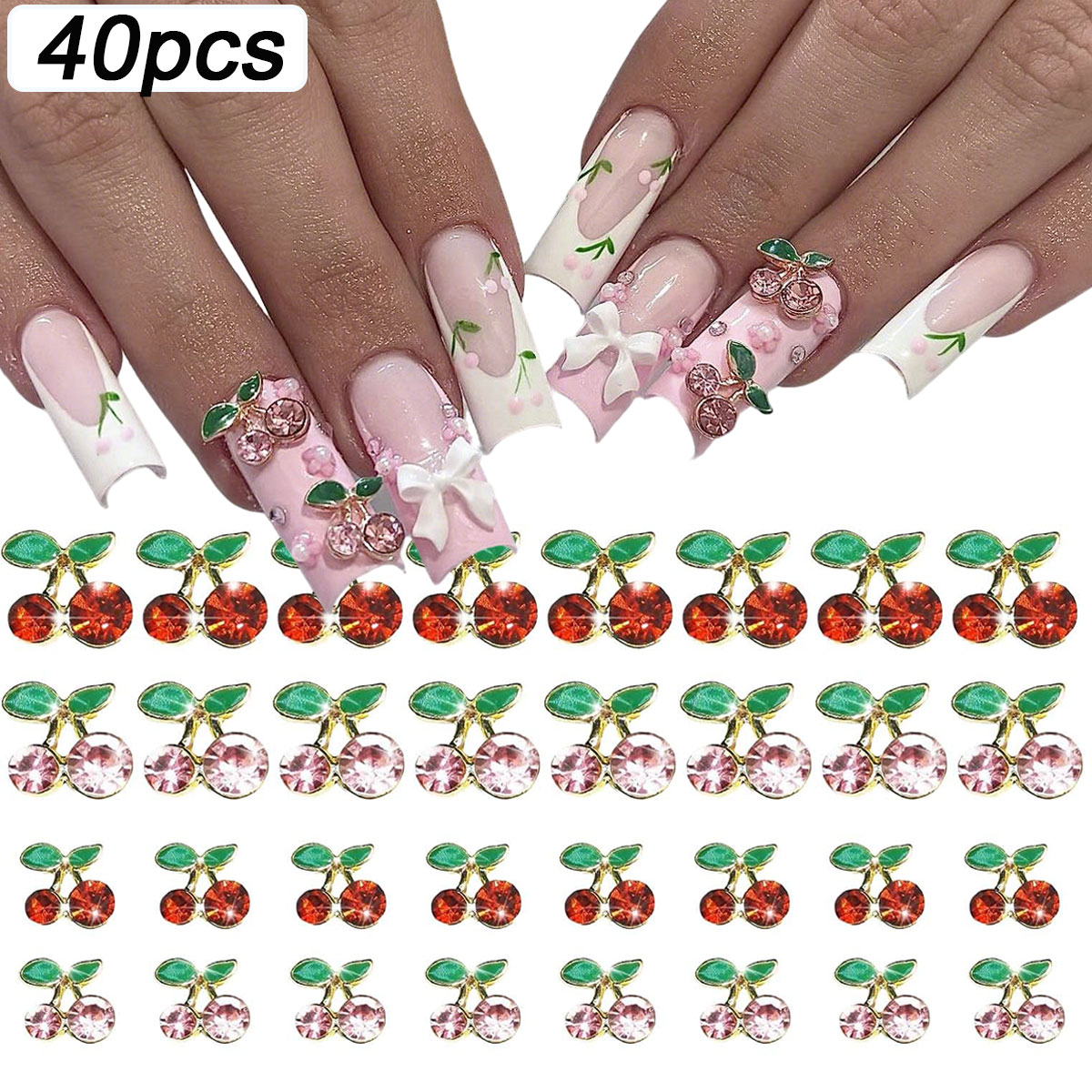 40 Piezas de Gemas de Diamante - Nail Art Red Cherry reseña y precio