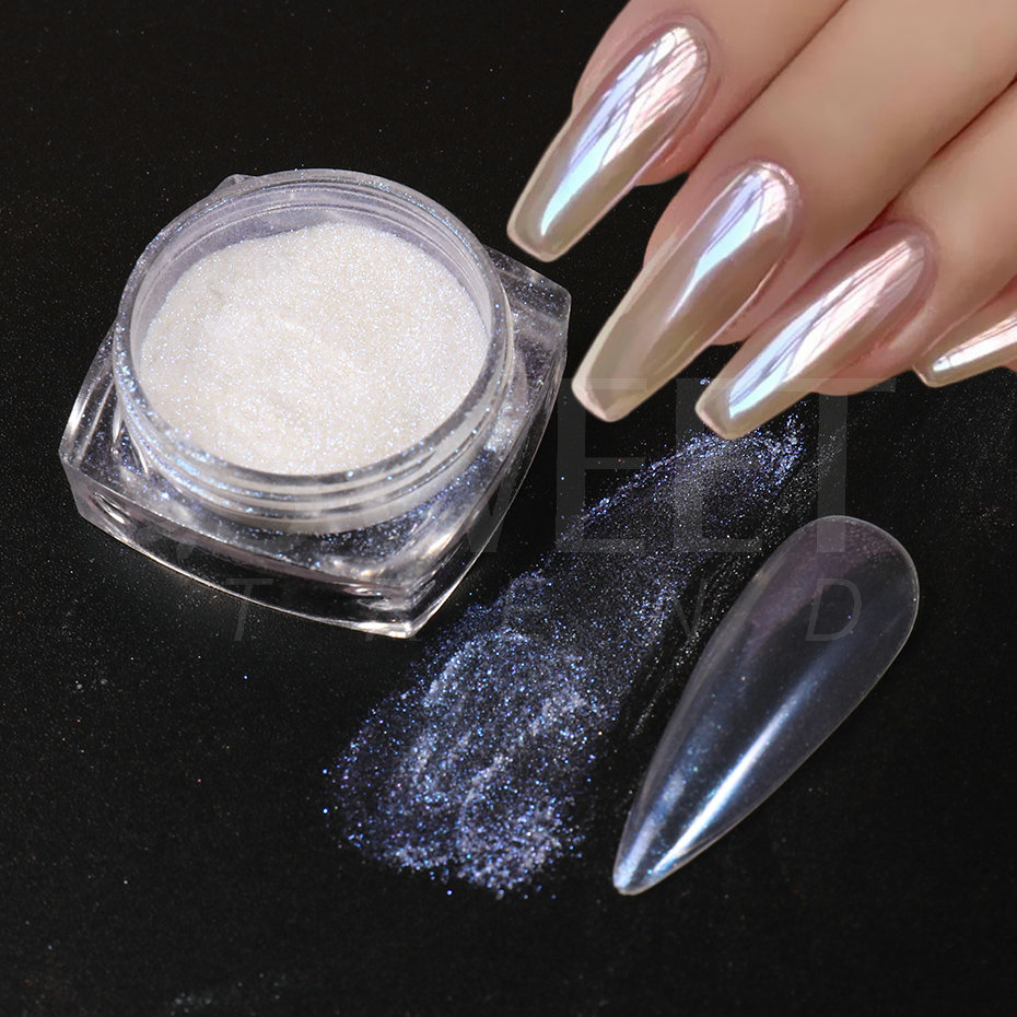 Espejo de perla blanca, polvo  - Dip Powder Nail reseña y precio