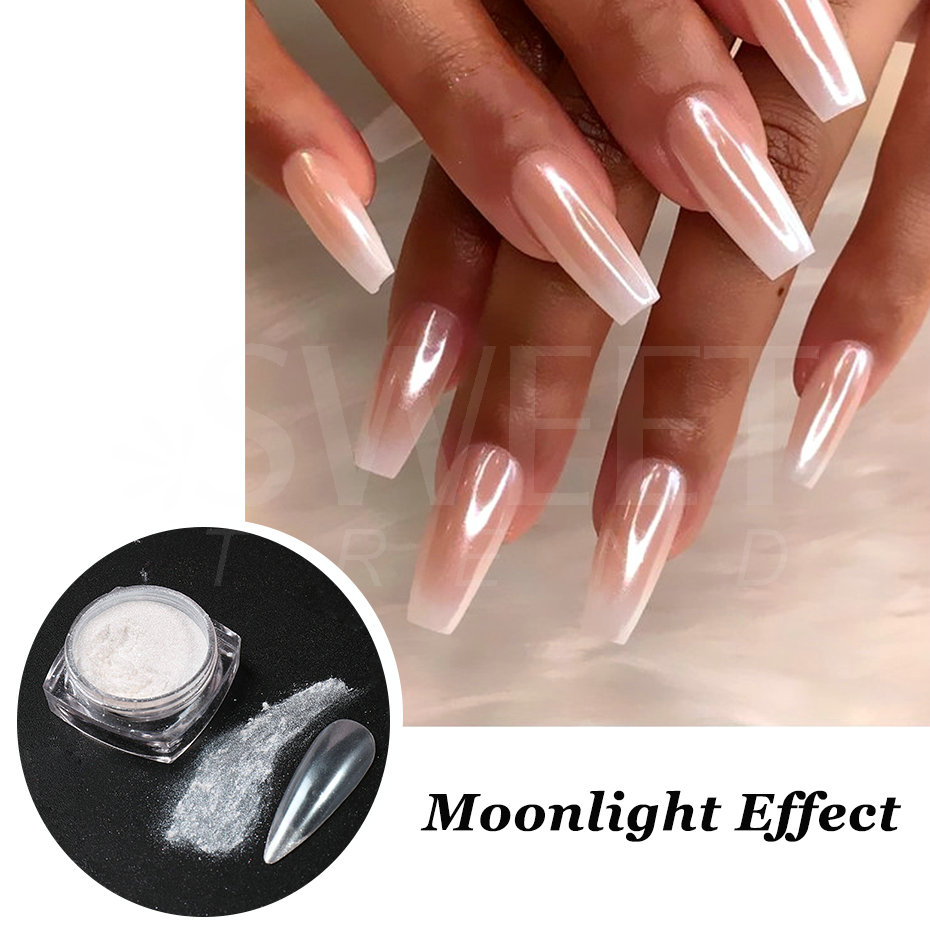 Espejo de perla blanca, polvo  - Dip Powder Nail reseña y precio